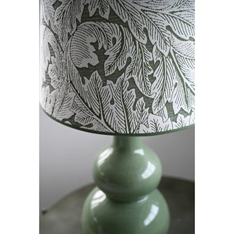 Lampa stołowa ceramiczna zielona retro Verdi detal